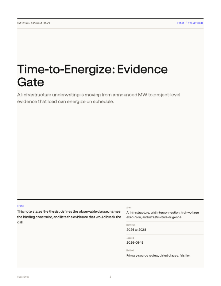 Time-to-Energize: Evidence Gate PDF